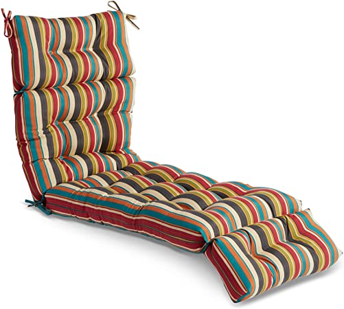 Greendale Home Fashions AZ4804-SUNSET Adobe Stripe 73 x 22-inch Outdoor Chaise Lounge Cushion