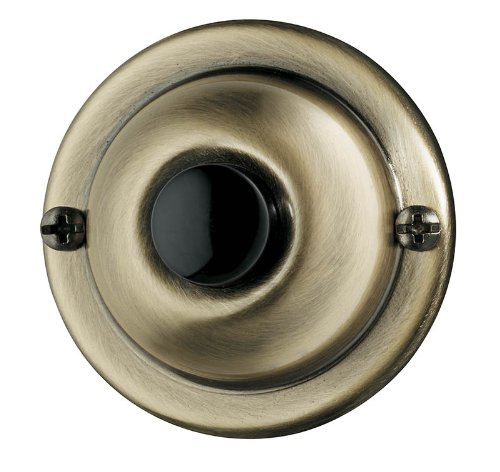 NuTone PB67AB Wired Unlighted Door Chime Push Button, Antique Brass