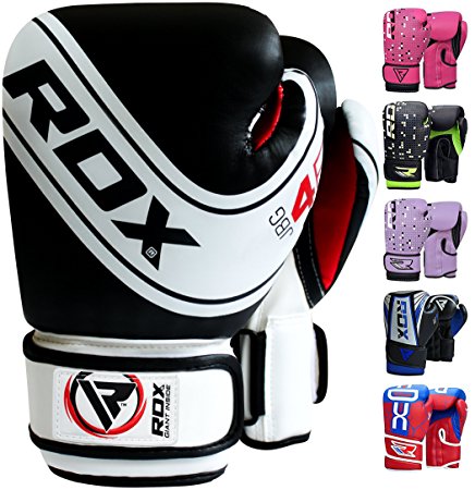 RDX Maya Hide Leather 4oz, 6oz Kids Boxing Gloves Junior Punch Bag MMA Training Muay Thai Mitts