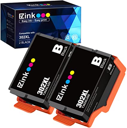 E-Z Ink (TM) Remanufactured Ink Cartridge Replacement for Epson 302XL 302 T302XL T302 to use with Expression Premium XP-6100 XP6100 XP-6000 XP6000 Printer (2 Black)