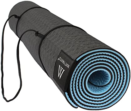 Matymats Yoga Mat, Workout Exercise Mat - 6mm Thick Non Slip Fitness Mat with Carrying Strap for Yoga,Workouts, Home, Gym and Pilates 72"x24"