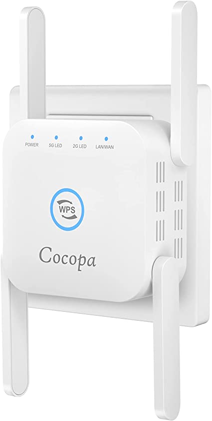 Cocopa WiFi Extender, WiFi Extenders Signal Booster for Home, 1200Mbps Dual Band WiFi Range Extender Up to 5000sq.ft Support Repeater/AP Mode