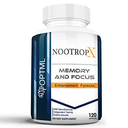 NootropX Advanced Nootropic Brain Supplement | Clinically Effective Doses | Memory and Focus Enhancement Formula | Alpha GPC | Ginkgo | Ginseng | DMAE | Theanine | Huperzine A | ALCAR (120 Caps)