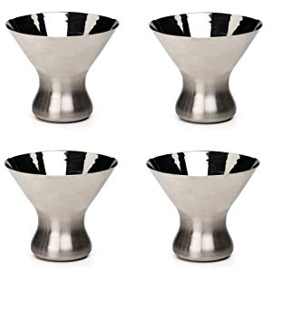 RSVP Endurance 18/8 Stainless Steel 8 Ounce Stemless Martini Glass, Set of 4