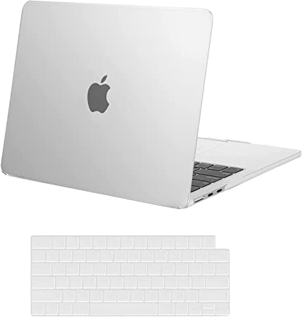 MOSISO Compatible with MacBook Air 13.6 inch Case 2022 Release A2681 M2 Chip with Liquid Retina Display & Touch ID, Protective Plastic Hard Shell Case & Keyboard Cover Skin, Frost