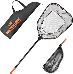 KastKing Brutus Fishing Net, Foldable Extendable Fish Landing Net, Lightweight & Portable Fishing Net with Soft EVA Foam Handle, Holds up to 44lbs/20KG, Fish-Friendly Mesh for a Safe Release