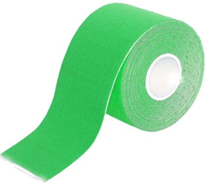 Kinesiology Tape, LuxFit Premium Kinesiology Physio Tape 2" x 16.5', Sports Tape, Is Great For Tennis Elbow, Achilles Tendon, Knee, Ankle, Shin, And Thigh Support And Recovery. Kinesio Tape, Which Means Movement Tape Is An Elastic Therapeutic Tape Used By Athletes Worldwide. Athletic Tape, Muscle Tape, IS Great For Runners, Joggers, Swimmers, Tennis, Bikers Etc. KT. High Thread Count - Waterproof - Strong Adhesive! (Green)