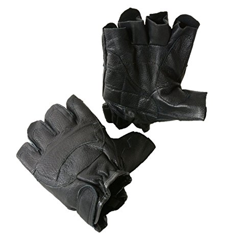 Alpine Swiss Men's Fingerless Gloves Genuine Leather for Workout Training Riding