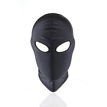 HOT TIME Black Breathable Face Cover Spandex Zentai Costume Hood Mask
