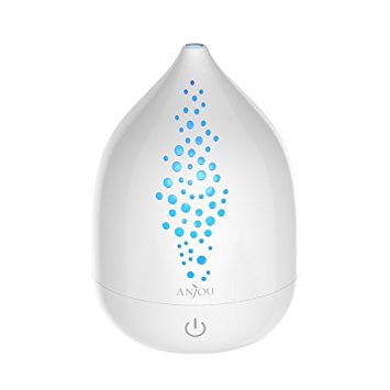 Anjou 200 mL Aroma Diffuser Aromatherapy Essential Oil Humidifier (One-Button Operation, BPA-Free and Color Changing Light) -White