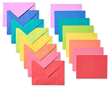 American Greetings Rainbow Blank Single Panel Cards and Colored Envelopes, 200-Count