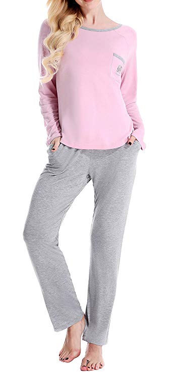 NORA TWIPS Pajamas Women's Long Sleeve Sleepwear Soft Pj Set XS-XL