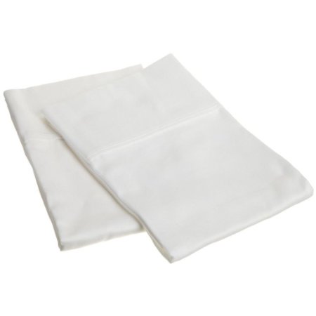 Egyptian Cotton 300 Thread Count Standard 2-Piece Pillowcase Set Single Ply Solid White