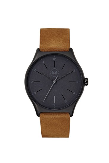 slim made one 06 - Extra slim unisex watch in black / brown