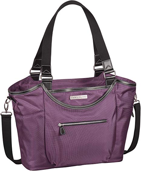 Clark & Mayfield Women's Bellevue Laptop Handbag Tote Bag 18.4" - Purple