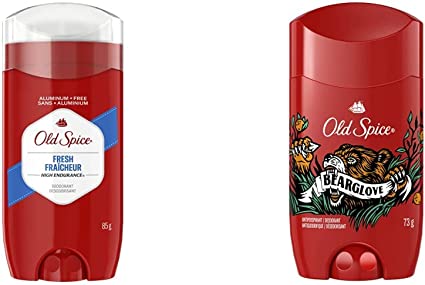 Old Spice High Endurance Deodorant for Men, Aluminum Free, 48 Hour Protection, Fresh Scent, 85 g & Deodorant for Men Wild Collection, Invisible Solid, Bearglove, 73g (Packaging may vary)