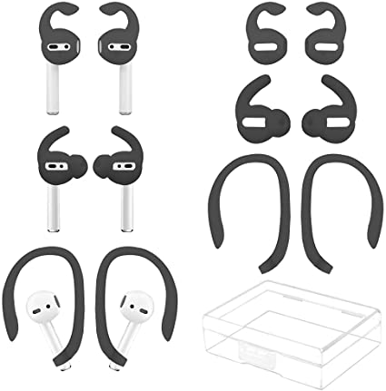 YINVA 3 Pairs Ear Hooks Compatible with AirPods [Three Styles] Accessories Compatible with Apple AirPods Ear Tips (Black)