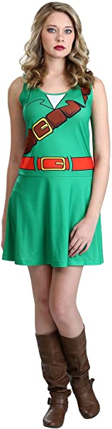 Nintendo The Legend of Zelda Ocarina of Time Link Green Costume Dress