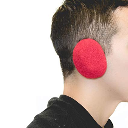 Sprigs Earbags Bandless Ear Warmers/Fleece Earmuffs with Thinsulate - Red, Small
