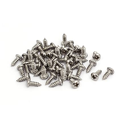 sourcingmap M4x10mm 304 Stainless Steel Phillips Round Pan Head Self Tapping Screws 50pcs