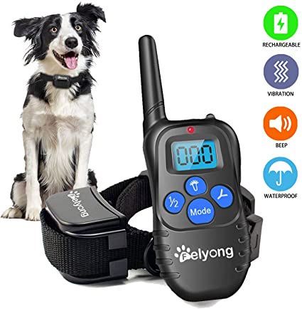 Felyong Dog Training Collar with Remote, Rechargeable Waterproof Dog Shock Collar with Beep Vibration Safety Shock Harmless Training Collars for Small Medium Large Dogs, 1000 Ft Range