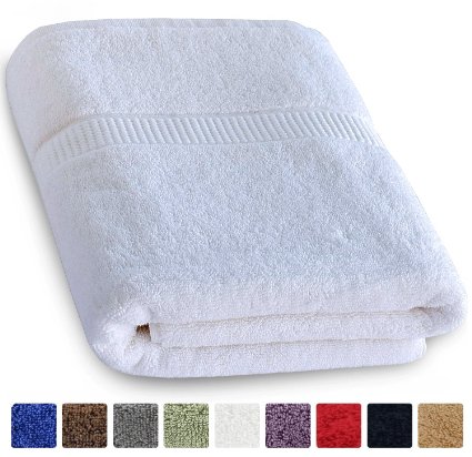 Cotton Luxury Bath Sheet White - (35 inches x 70 inches) Easy Care, Ringspun Cotton for Maximum Softness and Absorbency - By Utopia Towels