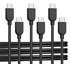 Cable Matters 3-Pack Extreme Flexible Short USB C Charging Cable 1ft in Black, Support 60W PD, Apple CarPlay, Android Auto, USB C to USB C Cable for iPhone 15/15 Pro/15 Pro Max, iPad, Galaxy S23