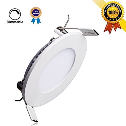 P&B Lighting 9W Dimmable LED Panel Lamp, Recessed Downlight, 60W Incandescent Equivalent, 720lm, Neutral White 4000K, Cut Hole 4.9 Inch, LED Panel Lamp with 110V LED Transformer