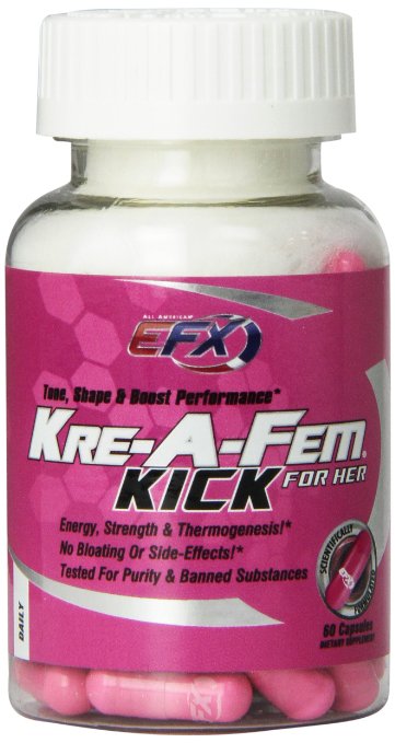All American EFX Kre-A-Fem Kick Capsules, 60 Count