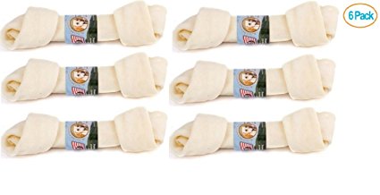 Wholesome Hide USA Beef Hide - Flat Knot Bone, 4" - 5" (Pack of 6)
