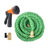 Ohuhu 75 Feet Garden Hose  Expandable Hose with Brass Connectors and 8-pattern Sprayer