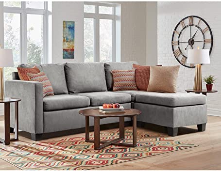 Flamaker Convertible Sectional Sofa L-Shaped Couch 3-seat Modern Fabric Reversible Sofa Couch