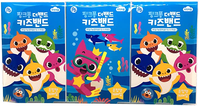 Pinkfong Baby Shark Kids Band-Aid 16 ea 3 Pack