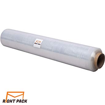 Strong Roll Clear Pallet Stretch Shrink Wrap Heavy Duty Cast Parcel Packing Plastic Cling Film for Moving House Furniture (400mm x 300m) Right Pack 17 Micron (1 x Roll)