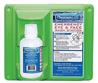 PhysiciansCare by First Aid Only 24-000 Wall Mountable Eye Flush Station with Single 16 oz Bottle, 11-3/4" L x 4" W x 13-3/4" H