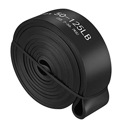 Pull up Assist Bands,Mobility Band - 100% Natural Latex Powerlifting Bands Perfect for Stretching,Powerlifting and Resistance Training-Guidance Included,Black,50-125LB(22.7-56.7KG)