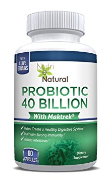 Nutri eNatural Probiotic 40 Billion Aids for Immune System & Digestive System Supplement - 60 Capsules