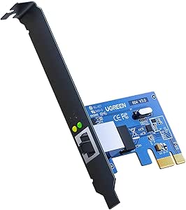 UGREEN Carte Réseau PCI Express Gigabit Ethernet à 1000 Mbps PCIe RJ45 LAN Adaptateur pour PC Supporte Windows 11 10 8.1 8 98SE ME 2000 XP Vista