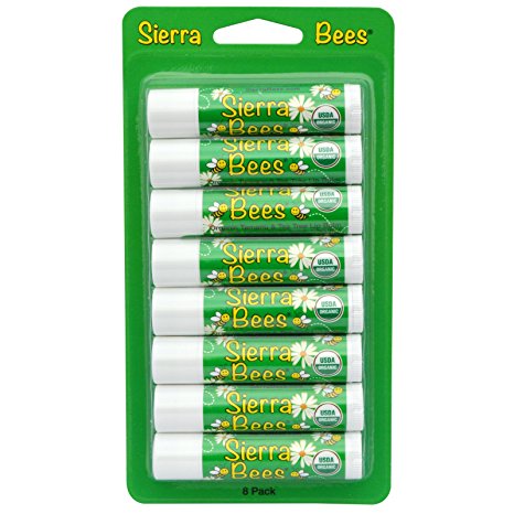 Sierra Bees, Organic Lip Balms, Tamanu & Tea Tree, 8 Pack, .15 oz (4.25 g) Each