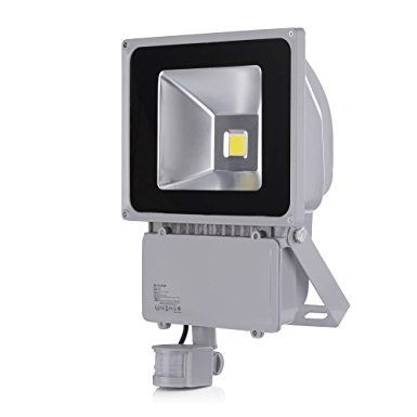 10W 20W 30W 50W 100W Watt LED PIR Floodlight With Security Motion Sensor Outdoor Waterproof Flood Lamp IP65, Cool White, AC85-265V(100W)