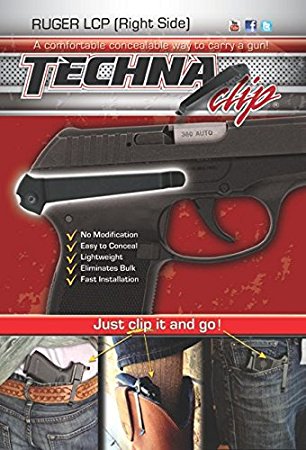 Techna Clip Belt Clip Fits Ruger LCP Right Hand LCP-Br, Black