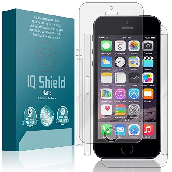 iPhone 5SE Screen Protector, IQ Shield Matte Full Coverage Anti-Glare Full Body Skin   Screen Protector for iPhone 5SE (iPhone 5S,5 SE) Bubble-Free Film - with