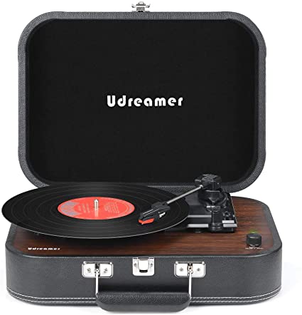 Vinyl Turntable Record Player with Speakers Bluetooth USB Vintage Portable LP Phonograph Suitcase for Records