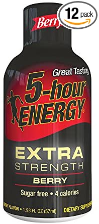5-Hour Energy Extra Strength Dietary Supplement, Berry, 4 Count