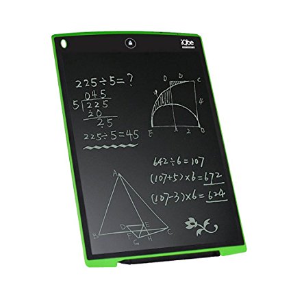 12 Inch LCD Ewriter Board, iQbe Kids and Business Durable Writing Tablet eWriter, Convenient to Carry(Green)