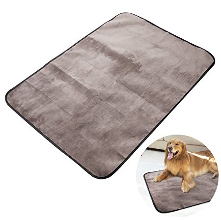 UEETEK Waterproof Pet Blanket Collapsible Plush Pet Mat for Dog Puppy Cat Indoor Outdoor Lawn Use, 100cm x 70cm