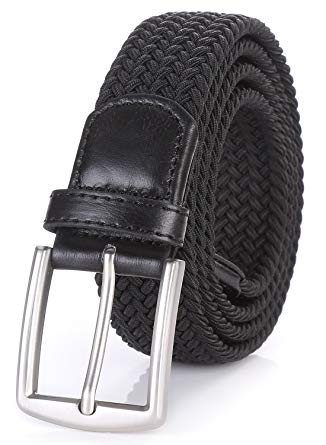 Weifert Men's Stretch Woven 1.3" Wide Elastic Braided Belts