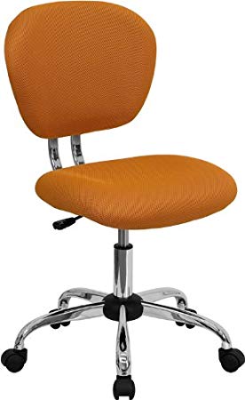 Flash Furniture Mid-Back Orange Mesh Swivel Task Chair with Chrome Base