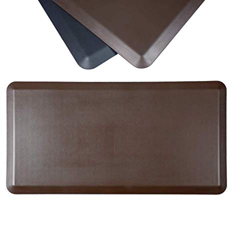 Broad Home Extra Thick Anti Fatigue Kitchen Mat - Non-Slip Kitchen Rug - Waterproof Standing Desk Mat for Offices, Home, Garages - Relieves Pain (Brown, 20''x39''x3/4'')