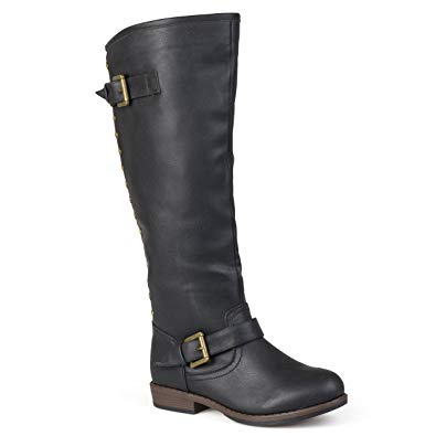 Journee Collection Womens Regular Sized, Wide-Calf and Extra Wide-Calf Studded Knee-High Riding Boot